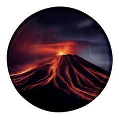 Volcanic Eruption Round Glass Fridge Magnet (4 Pack)