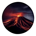 Volcanic Eruption Round Glass Fridge Magnet (4 pack) Front