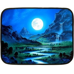 Bright Full Moon Painting Landscapes Scenery Nature Two Sides Fleece Blanket (mini)