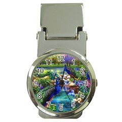Peacocks In Garden Money Clip Watches by Ndabl3x