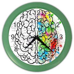 Brain Mind Psychology Idea Drawing Short Overalls Color Wall Clock