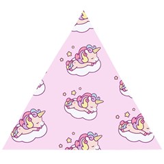 Unicorn Clouds Colorful Cute Pattern Sleepy Wooden Puzzle Triangle by Grandong