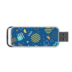 Flat Design Geometric Shapes Background Portable Usb Flash (one Side)