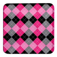 Seamless Argyle Pattern Square Glass Fridge Magnet (4 Pack)
