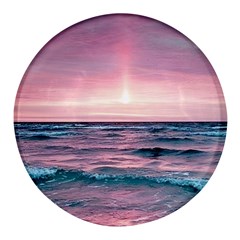 Sunset Ocean Beach Catcher Dream Evening Night Sunset Round Glass Fridge Magnet (4 Pack)