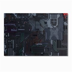 Abstract Tech Computer Motherboard Technology Postcard 4 x 6  (pkg Of 10) by Cemarart