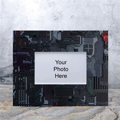 Abstract Tech Computer Motherboard Technology White Tabletop Photo Frame 4 x6 
