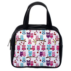 Owl Pattern Classic Handbag (one Side) by Cemarart