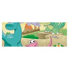 Kids Mural Cartoon Dinosaur Banner And Sign 8  X 3 