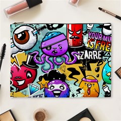 Cartoon Graffiti, Art, Black, Colorful Cosmetic Bag (xl)
