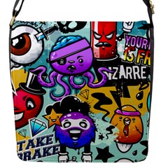 Cartoon Graffiti, Art, Black, Colorful Flap Closure Messenger Bag (s) by nateshop