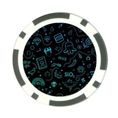 Cartoon, Skull, Dark, Dead Poker Chip Card Guard (10 Pack)