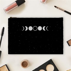 Moon Phases, Eclipse, Black Cosmetic Bag (large)