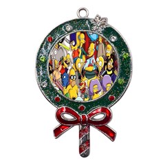 The Simpsons, Cartoon, Crazy, Dope Metal X mas Lollipop With Crystal Ornament