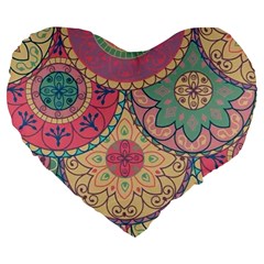 Pattern , Comic, Art, Supreme, Designs Large 19  Premium Heart Shape Cushions