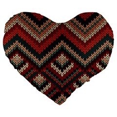 Fabric Abstract Pattern Fabric Textures, Geometric Large 19  Premium Heart Shape Cushions