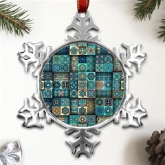 Texture Pattern Abstract Colorful Digital Art Metal Small Snowflake Ornament