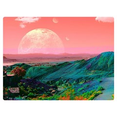 Unicorn Valley Aesthetic Clouds Landscape Mountain Nature Pop Art Surrealism Retrowave Premium Plush Fleece Blanket (extra Small)