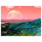 Unicorn Valley Aesthetic Clouds Landscape Mountain Nature Pop Art Surrealism Retrowave Premium Plush Fleece Blanket (Extra Small) 40 x30  Blanket Front