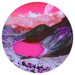 Late Night Feelings Aesthetic Clouds Color Manipulation Landscape Mountain Nature Surrealism Psicode Round Trivet