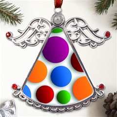 Abstract Dots Colorful Metal Angel With Crystal Ornament