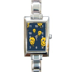Aesthetic, Blue, Mr, Patterns, Yellow, Tumblr, Hello, Dark Rectangle Italian Charm Watch