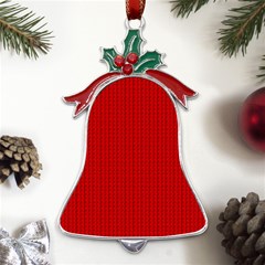Ed Lego Texture Macro, Red Dots Background, Lego, Red Metal Holly Leaf Bell Ornament