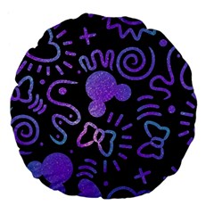 Multicolor Disney , Corazones, Mouse Large 18  Premium Flano Round Cushions