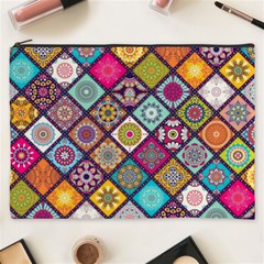 Pattern, Colorful, Floral, Patter, Texture, Tiles Cosmetic Bag (xxxl)
