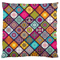 Pattern, Colorful, Floral, Patter, Texture, Tiles Large Cushion Case (two Sides)
