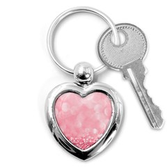 Pink Glitter Background Key Chain (heart)