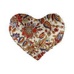 Retro Paisley Patterns, Floral Patterns, Background Standard 16  Premium Heart Shape Cushions
