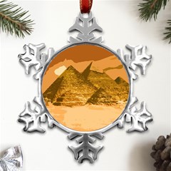 Pyramids Egypt Pyramid Desert Sand Metal Small Snowflake Ornament