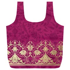 Vintage Pink Texture, Floral Design, Floral Texture Patterns, Full Print Recycle Bag (xxxl) by nateshop
