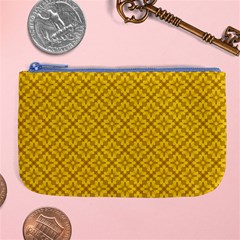 Yellow Floral Pattern Vintage Pattern, Yellow Background, Large Coin Purse