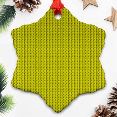 Yellow Lego Texture Macro, Yellow Dots Background Ornament (snowflake)