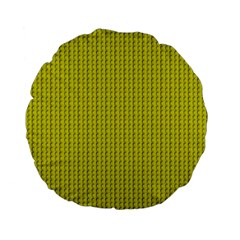 Yellow Lego Texture Macro, Yellow Dots Background Standard 15  Premium Flano Round Cushions