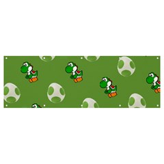 Yoshi Print, Super, Huevo, Game, Green, Egg, Mario Banner And Sign 12  X 4 