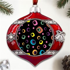 Abstract-2 Metal Snowflake And Bell Red Ornament