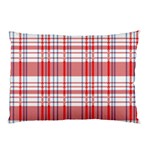 Traditional Vintage Geometric Retro RWB Red White Blue Old Pillow Case (Two Sides) Back