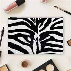 Zebra-black White Cosmetic Bag (large)