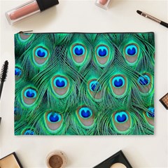 Peacock Feathers, Bonito, Bird, Blue, Colorful, Feathers Cosmetic Bag (xl)