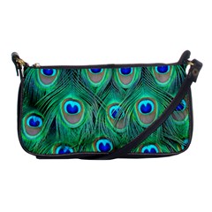 Peacock Feathers, Bonito, Bird, Blue, Colorful, Feathers Shoulder Clutch Bag by nateshop