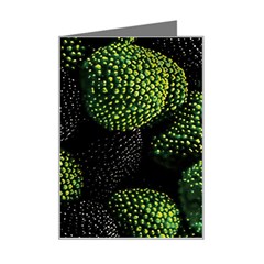 Berry,note, Green, Raspberries Mini Greeting Card