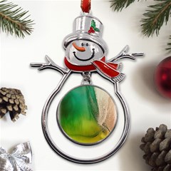 Curved, Hole Metal Snowman Ornament