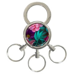 Flowers, Mate, Pink, Purple, Stock Wall 3-ring Key Chain
