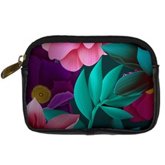 Flowers, Mate, Pink, Purple, Stock Wall Digital Camera Leather Case by nateshop