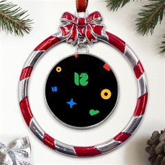 Wallpaper Metal Red Ribbon Round Ornament