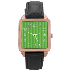 Punch Hole Rose Gold Leather Watch 