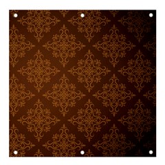 Brown Floral Pattern Floral Vintage Pattern, Brown Vintage Banner And Sign 4  X 4 